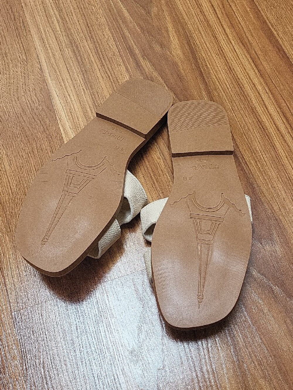 Women's Cream Slide Mules - Elegant Slip-On Sandals - Picture 3 of 5